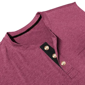 Close-up detail of men's casual sleeveless button placket top collar texture and buttons.