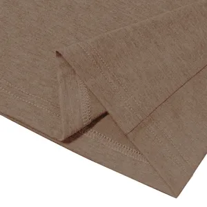 Close-up detail of brown men's casual sleeveless top showing fine stitching and fabric texture