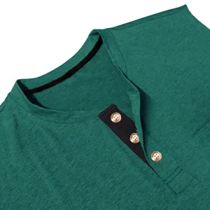 Men's casual sleeveless henley tank top solid color summer basic athletic vest shirt