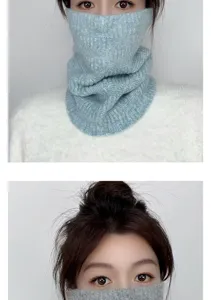Winter warm knitted neck gaiter face cover for outdoor skiing daily wear comfortable breathable.