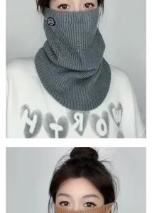 Calentador de cuello tejido de invierno máscara facial a prueba de viento ciclismo