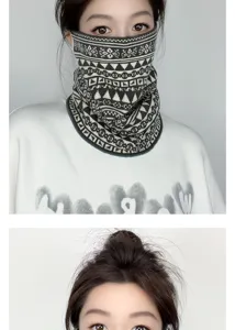 Maschera facciale invernale e scaldacollo da donna, protezione termica e antivento per ciclismo.