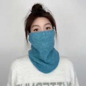 Winter knitted neck gaiter windproof thermal thick scarf for cycling outdoor sports unisex