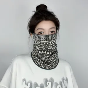 Ghetta da collo in maglia invernale per donna, maschera antivento da ciclismo e sciarpa calda.
