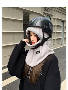 Cappello da ciclismo invernale in pile passamontagna antivento caldo protezione orecchie
