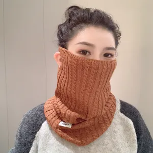 Maschera Scaldacollo in Maglia per Ciclismo all'aperto Invernale per Donna Uomo Scaldacollo in Maglia a Trecce Ispessito Antivento Protezione del Collo Maschera Facciale