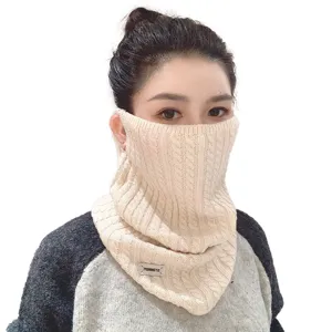 Inverno ciclismo all'aperto maschera facciale lavorata a maglia scaldacollo donna caldo