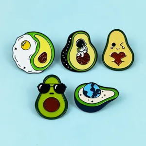 Joli ensemble de badges en émail d'avocat broches en métal de dessin animé pour vêtements sacs