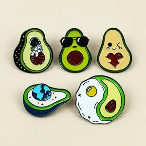 Joli ensemble de badges en émail avocat broche dessin animé métal accessoires 5pcs