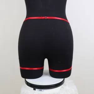 Red strap garter belt body harness for women sexy lingerie accessory adjustable set