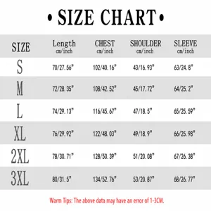 Detailed size chart for men's waffle long sleeve t-shirt with exact measurements and guide.