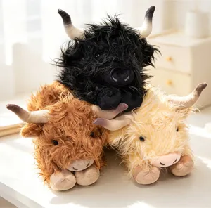 Mignonne simulation peluche vache Highland écossaise yak duveteux poupée douce cadeau