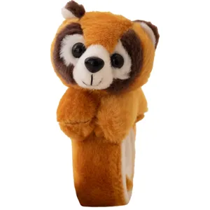 Cute plush red panda slap bracelet, soft raccoon wrist band for kids party favors.