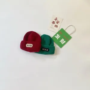 Kids winter knitted beanie hat cute warm wool cap children autumn headwear colorful styling