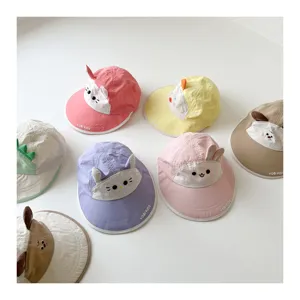 Kids Quick Drying Baseball Cap Cute Cartoon Animal Sun Protection Wide Brim Bucket Hat Summer Baby Sun Hat