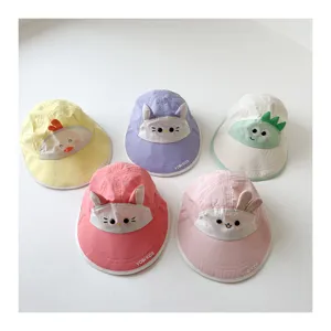 Cute quick-drying sun hat for kids with wide brim and lovely cartoon animal designs. Summer essential.
