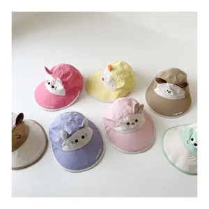 Children sun hat quick drying cute animal cartoon summer breathable wide brim baseball cap