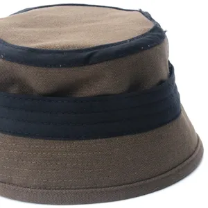 Cappello da pescatore bambini autunno inverno caldo tinta unita casual tesa contrasto marrone