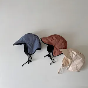 Kinder Winter Trapper Hut Fleece Gefütterte Bombermütze Warme Ohrenklappe Süße Koreanische Stil Kappe Für Baby Jungen Mädchen