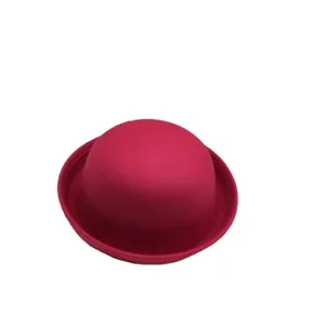 Kinder Wollbowler Hut Kinder Vintage Kuppel Fedora Mütze süß magenta Kleinkind Winter Stil
