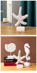 Figurine étoile de mer coquillage seahorse en bois massif décoration de table nautique