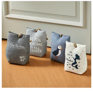 Creative fabric door stop decorative heavy doorstop cute door blocker with handle for home.