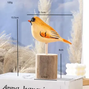 Nordisch Massivholz kleiner Vogel Baumstumpf Ornament Tisch bemalt Heimdekoration Statue