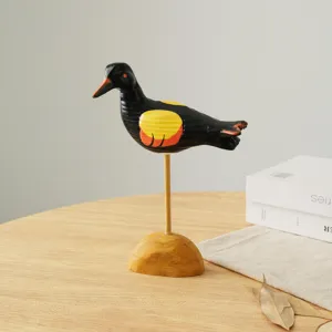 Handmade painted wooden bird sculpture desktop decoration Mediterranean art style home decor ornament