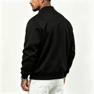 Heren zwarte casual bomberjack winterjas herfst mode stijlvolle warme jas kleding