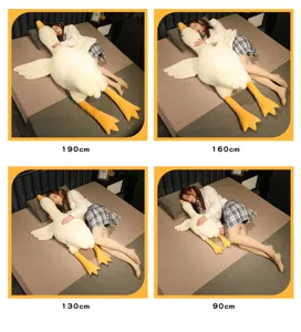 Giant white goose plush toy, soft hugging pillow and cute sleeping doll companion for kids.