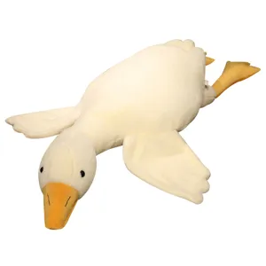 Cute giant white goose plush toy soft lying pillow stuffed animal doll for kids gift decoration