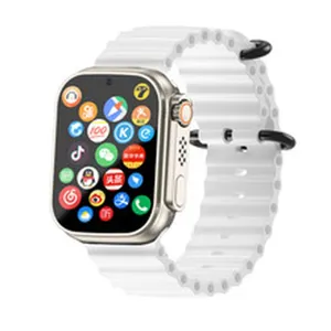 Slimme horloge met Bluetooth bellen hartslagmeter sport fitness en wit siliconen bandje