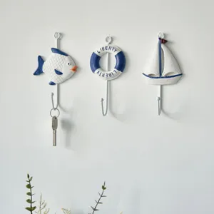 Ganchos de pared estilo mediterraneo llaveros decorativos nauticos para decoracion de hogar