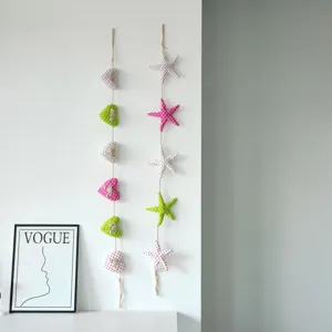 Decoración de Pared Creativa de Tela con Forma de Estrella de Mar y Corazón Estilo Nórdico para Habitación Infantil Colgante