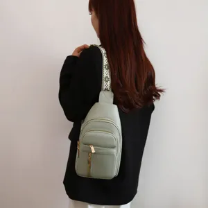 Casual dames PU lederen sling bag met geweven riem, perfect voor dagelijks gebruik en reis.