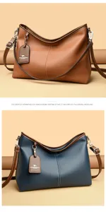 Dames zacht leer crossbody tas grote capaciteit casual woon-werkverkeer schoudertas