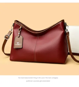 Stijlvolle PU lederen crossbody tas voor dames, zachte grote schoudertas voor dagelijks gebruik.