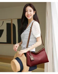 Stijlvolle schoudertas voor dames van zacht PU-leer casual crossbody tas grote capaciteit dagelijks