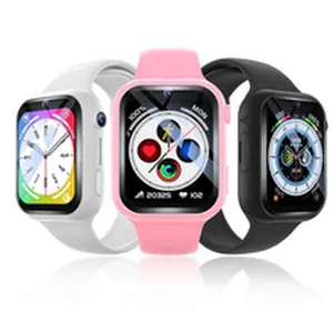 Smart watch with square dial and silicone strap, fitness tracker and heart rate monitor.