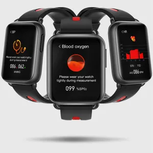Bluetooth smart watch with fitness tracker, heart rate, blood oxygen and waterproof design.