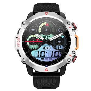 Round Smart Watch Titanium Alloy Silicone Sport Smartwatch Heart Rate GPS Positioning Card Insert For Men