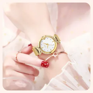 OLIKA women luxury quartz watch mother of pearl dial diamond fish-tail 30M waterproof