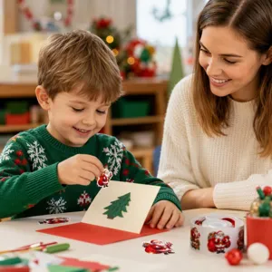 Adesivi natalizi in rotolo con disegni di Babbo Natale, perfetti per pacchi regalo e sigillare.