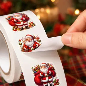 Adesivi in rotolo Babbo Natale 500 pz etichette decorative sigillo per regali festa.