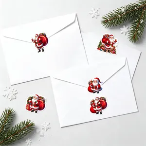 Set adesivi di Babbo Natale etichette decorative di sigillatura per regali di feste e buste