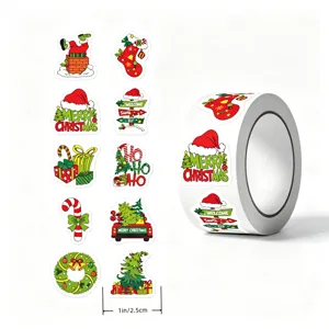 Rotolo adesivo natalizio 500 pezzi etichette sigillo festa decorazione regalo dettaglio