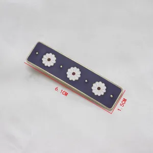 Retro enamel daisy hair clip rectangle barrette side clip 6.1cm elegant hair accessories