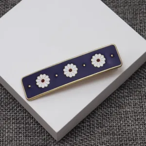 Vintage Enamel Daisy Hair Clip Metal Duckbill Clip Bangs Side Hair Pin Elegant Fashion Hair Accessories For Women