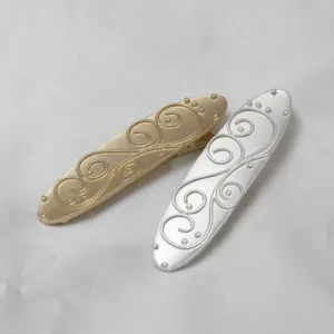 French Retro Palace Relief Metal Hair Clip Elegant Side Clip Gold Silver Hair Accessories For Women Daily Styling Hair Jewelry