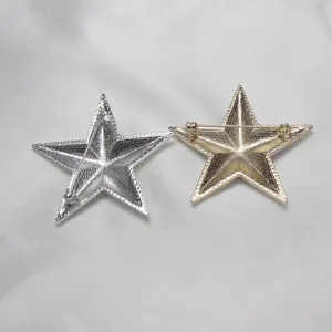 Retro five-pointed star brooch detail view showing secure pin clasp mechanism back design.